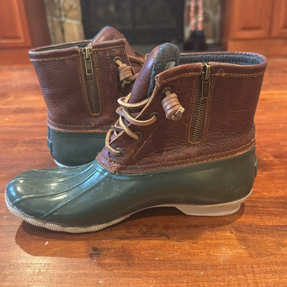 Sperry Top Sider Duck Boots Womens 8.5 Brown/Green - Picture 5 of 6